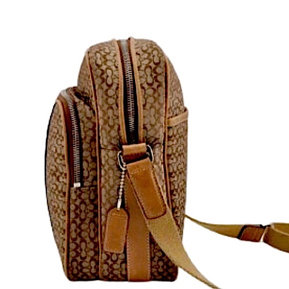COACH Micro CC Monogram Canvas & Suede Compact Crossbody Shoulder Bag UNISEX - Picture 7 of 15